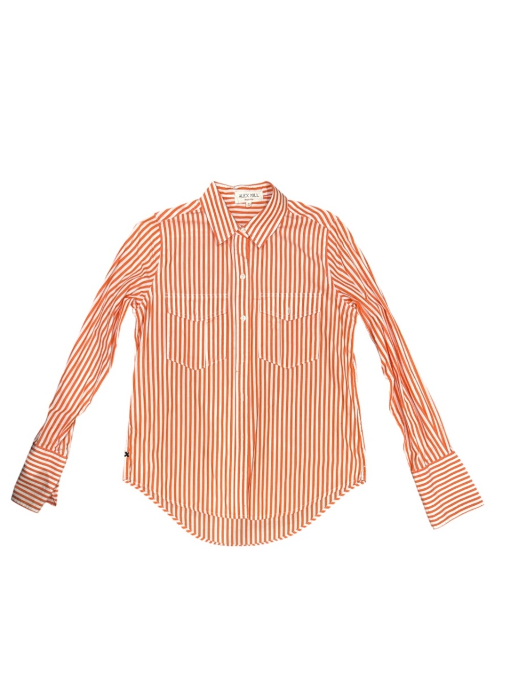 Alex Mill Orange and White Striped Button-Down Shirt